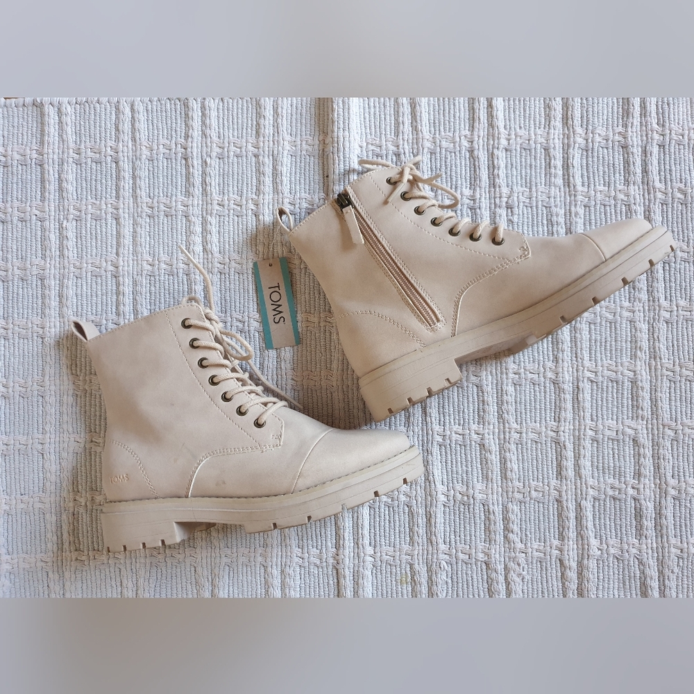 TOMS Women's Beige Combat Boots